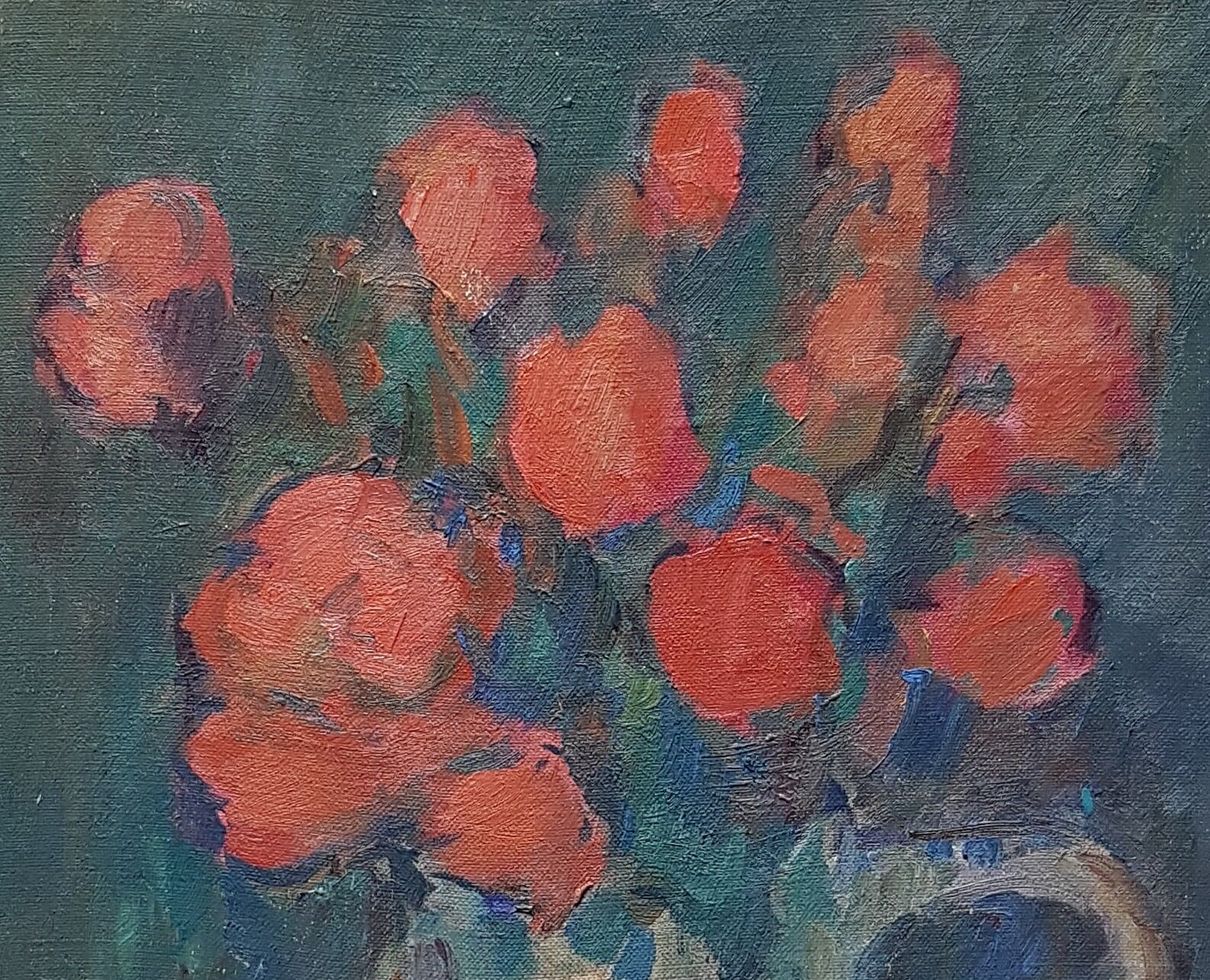 Painting by Nagao Usui: "Bouquet of Red Flowers"