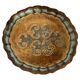 Mint green decorative wooden plate, mid-century, Italy, 1960s.