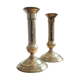 Pair of brass candle holders