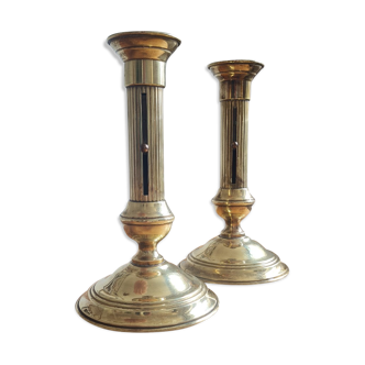 Pair of brass candle holders