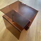 Table de chevet et porte revue en plexiglass de Michel Dumas pour Roche Bobois 1970