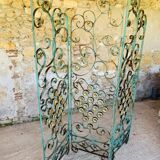 Screen, Art Deco wrought iron with floral decorations circa 30's