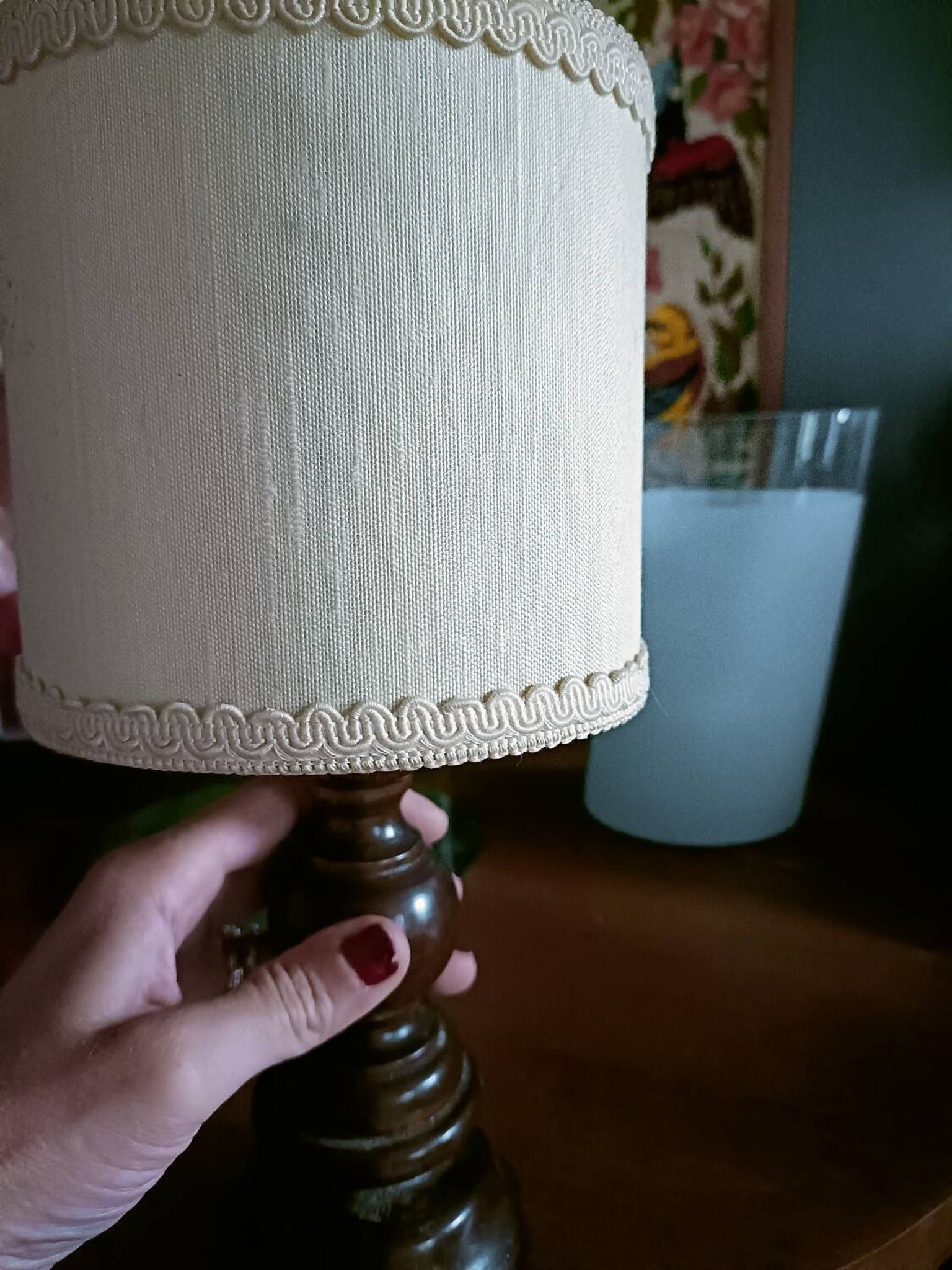 Minimalist turned wood lamp