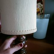 Minimalist turned wood lamp