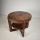 Table d'appoint en chêne de l'École d'Amsterdam avec motif carré, Pays-Bas, vers 1925