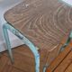 Tabouret escabeau vintage en bois et acier