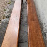 Pair of old oak farm benches -2m75