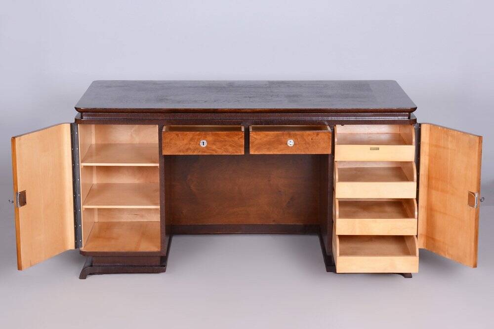 Art Deco Czechia Writing Table in Oak and Ash, 1930s