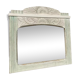 Miroir art déco en bois sculpté blanc rectangulaire 58x65cm