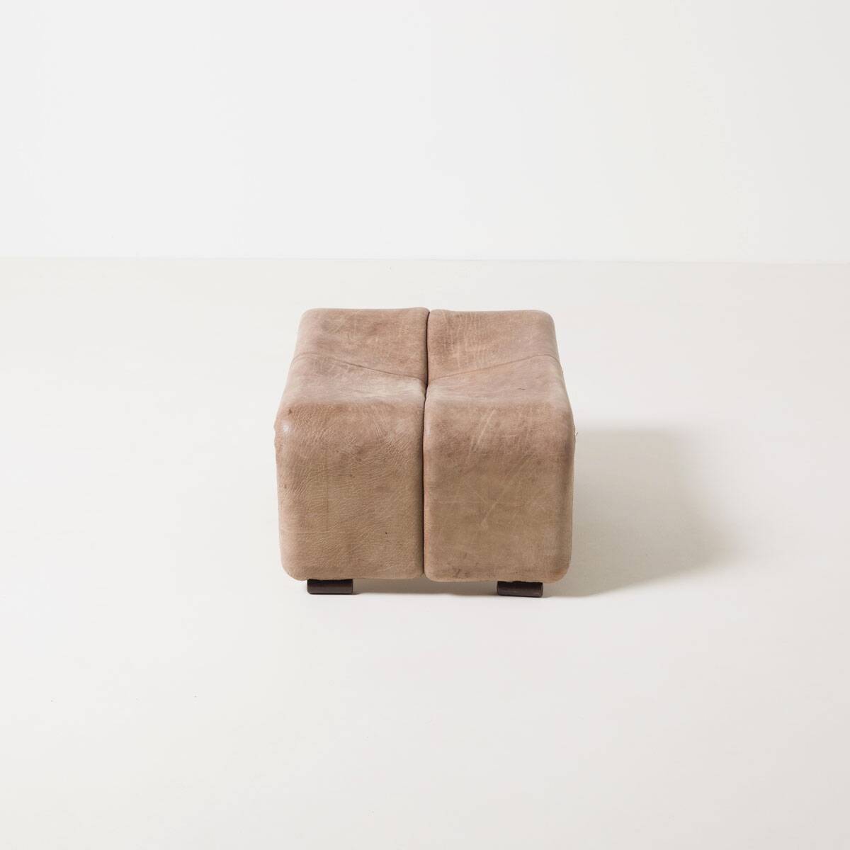 Coronado Leather Ottoman by Tobia Scarpa for B&B Italia, Italy, 1980s