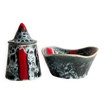 Vallauris vintage ceramic jewelry boxes