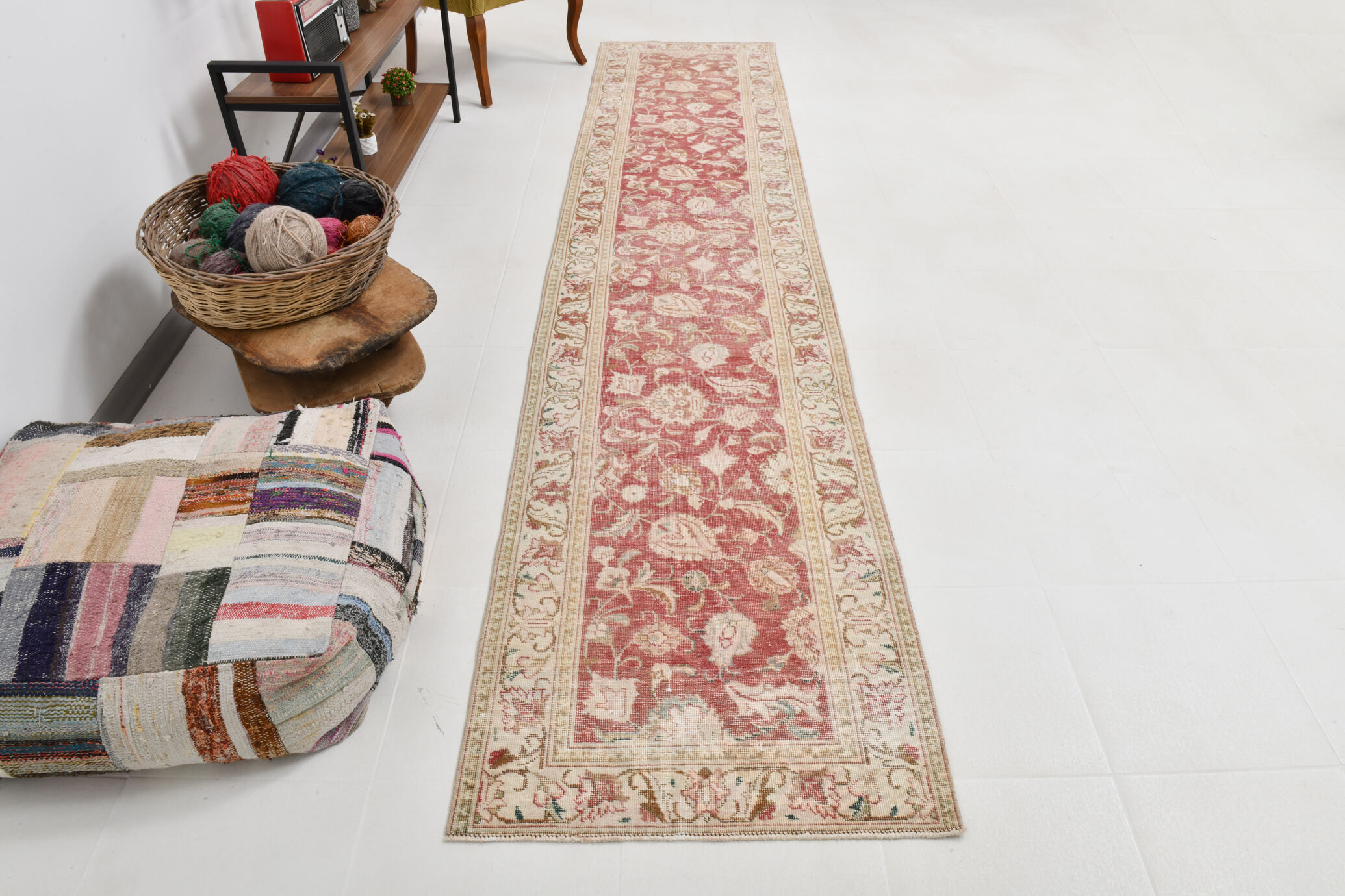 Tapis ancien 60s persan runner, 82x376cm