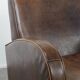 Elegant set of two sheepskin leather armchairs with beautiful round shapes