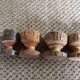 Series of 6 wooden coquetiers