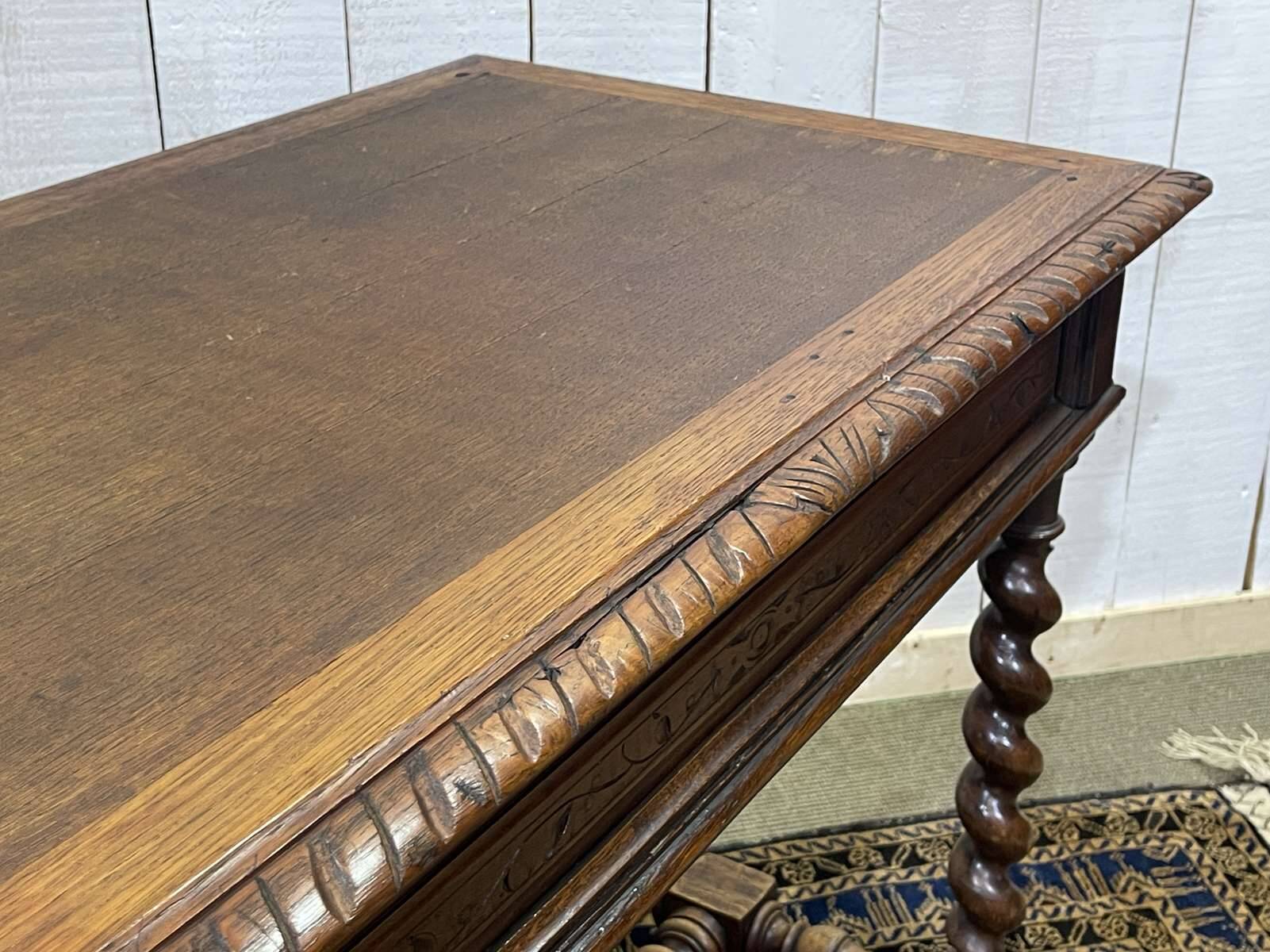 Henry II oak desk table from the early 20th century