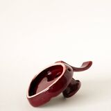 Ceramic candle holder with handle, Bordeaux
