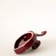 Ceramic candle holder with handle, Bordeaux