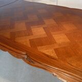 Extendable rectangular table Regency style in solid oak