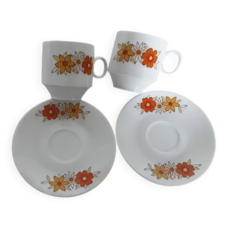 Set of 2 vintage Bavaria cups and 2 saucers.