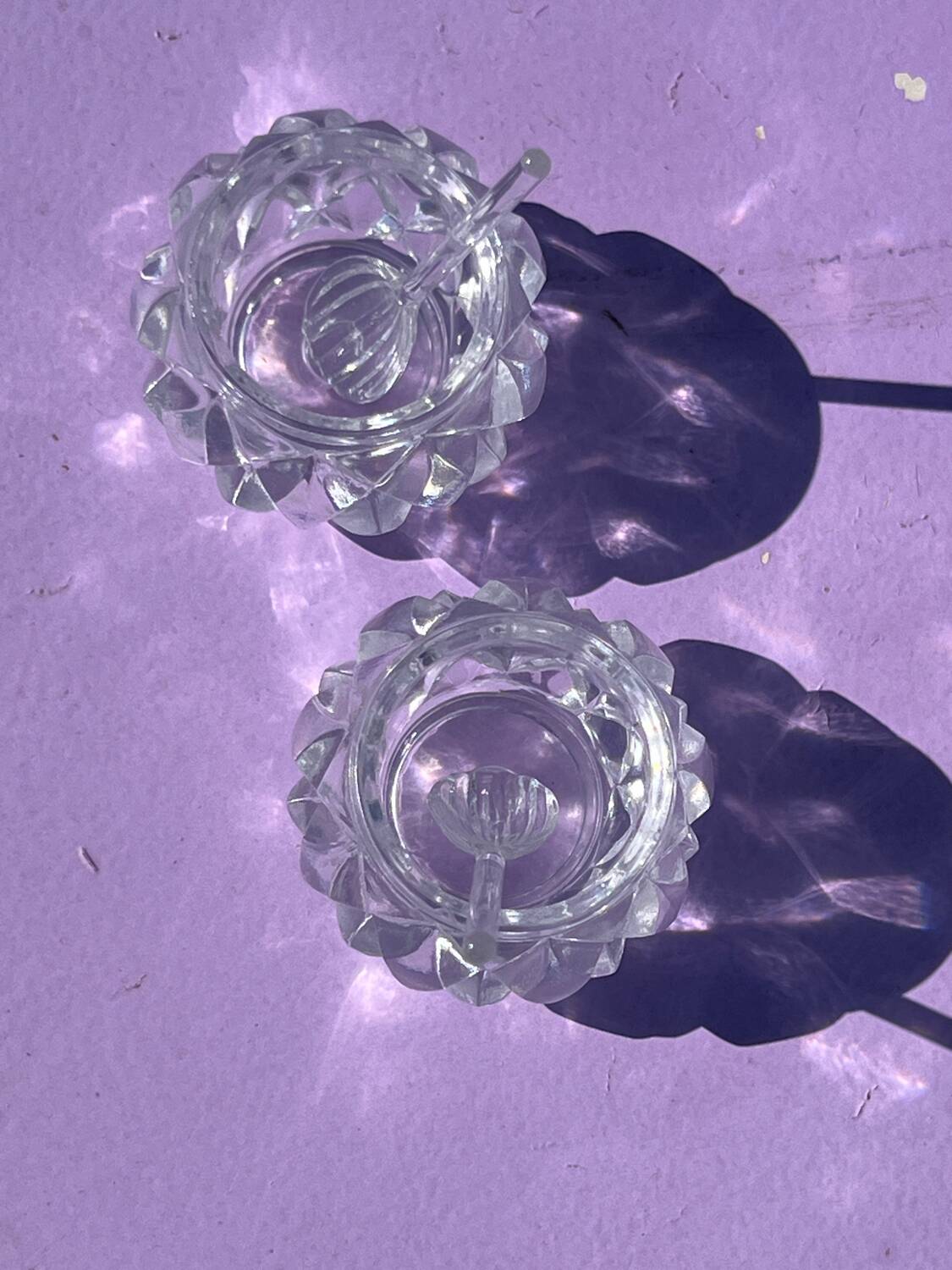 Set - 2 pieces salt shakers with crystal spoon