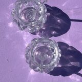 Lot - 2 pieces salt shakers with crystal spoon