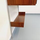 Wall shelf library with vintage ARP Minvielle secretary bar