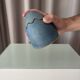 Boîte à œufs en céramique vintage – Boîte à souvenirs en grès bleu