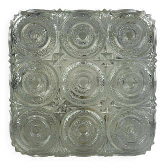 Limburg glass and metal ceiling light, Germany 1960
