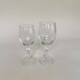Set of 4 water glasses and 4 wine glasses, swirling glass