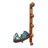Bamboo coat rack with 5 hooks