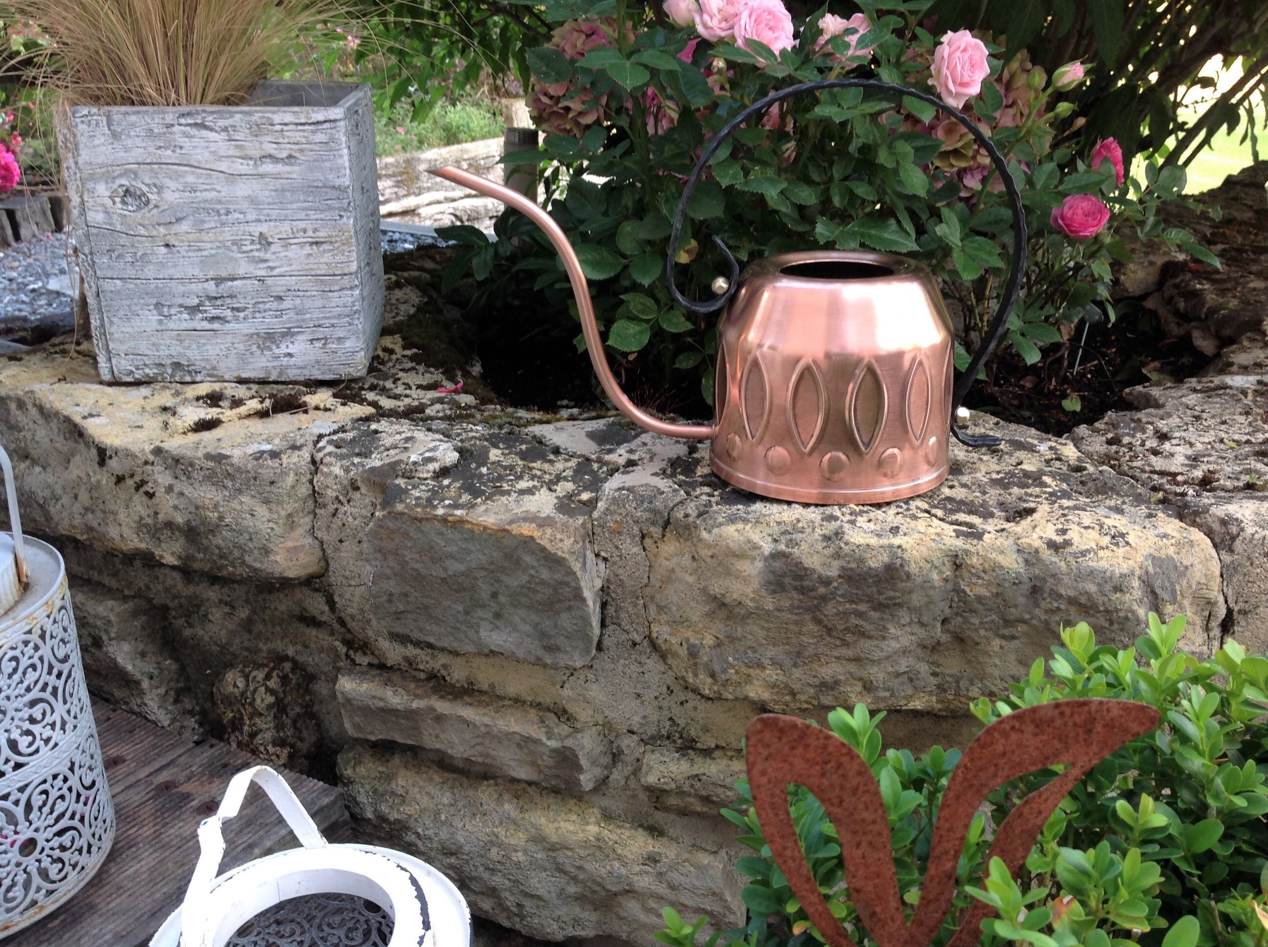 Vintage red copper watering can 60s/70s