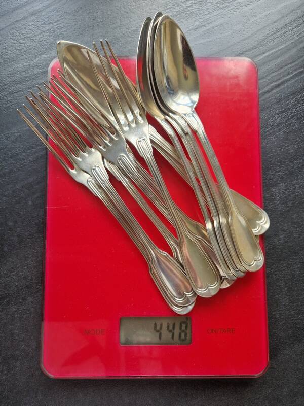 Master Goldsmith: Louis Loyer (1890-1913) - Series of 6 dessert cutlery in solid silver