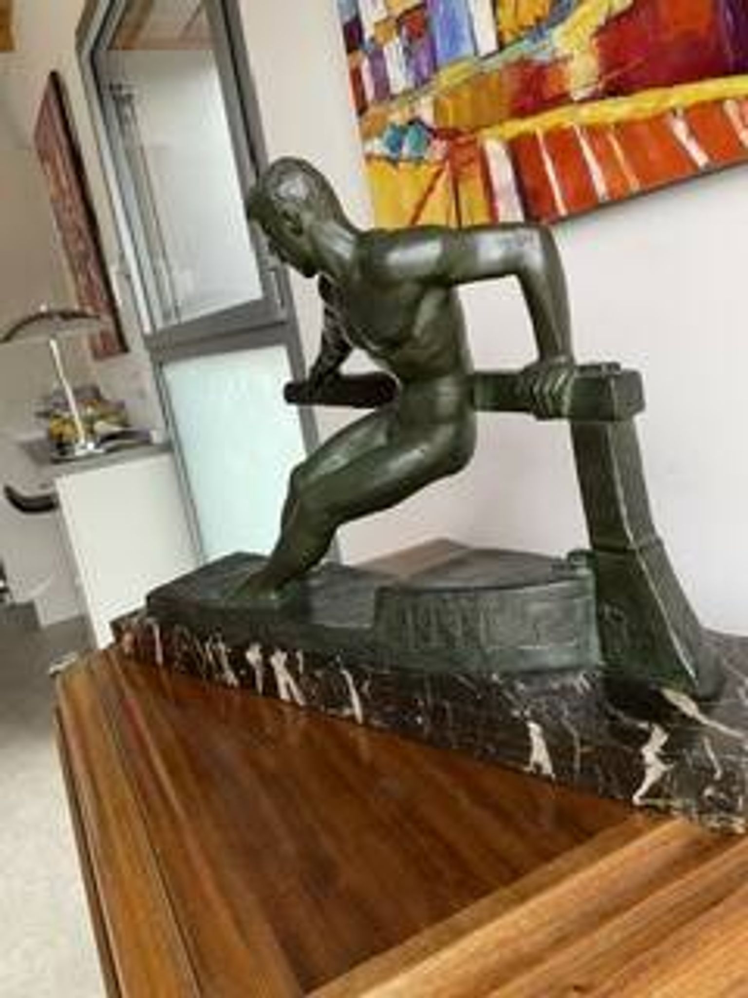 Bronze Sculpture - Georges Gori - The Helmsman - H. 30cm - Base: 15 X 42cm