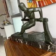 Bronze Sculpture - Georges Gori - The Helmsman - H. 30cm - Base: 15 X 42cm