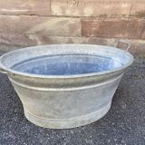 Vintage galvanized zinc basin