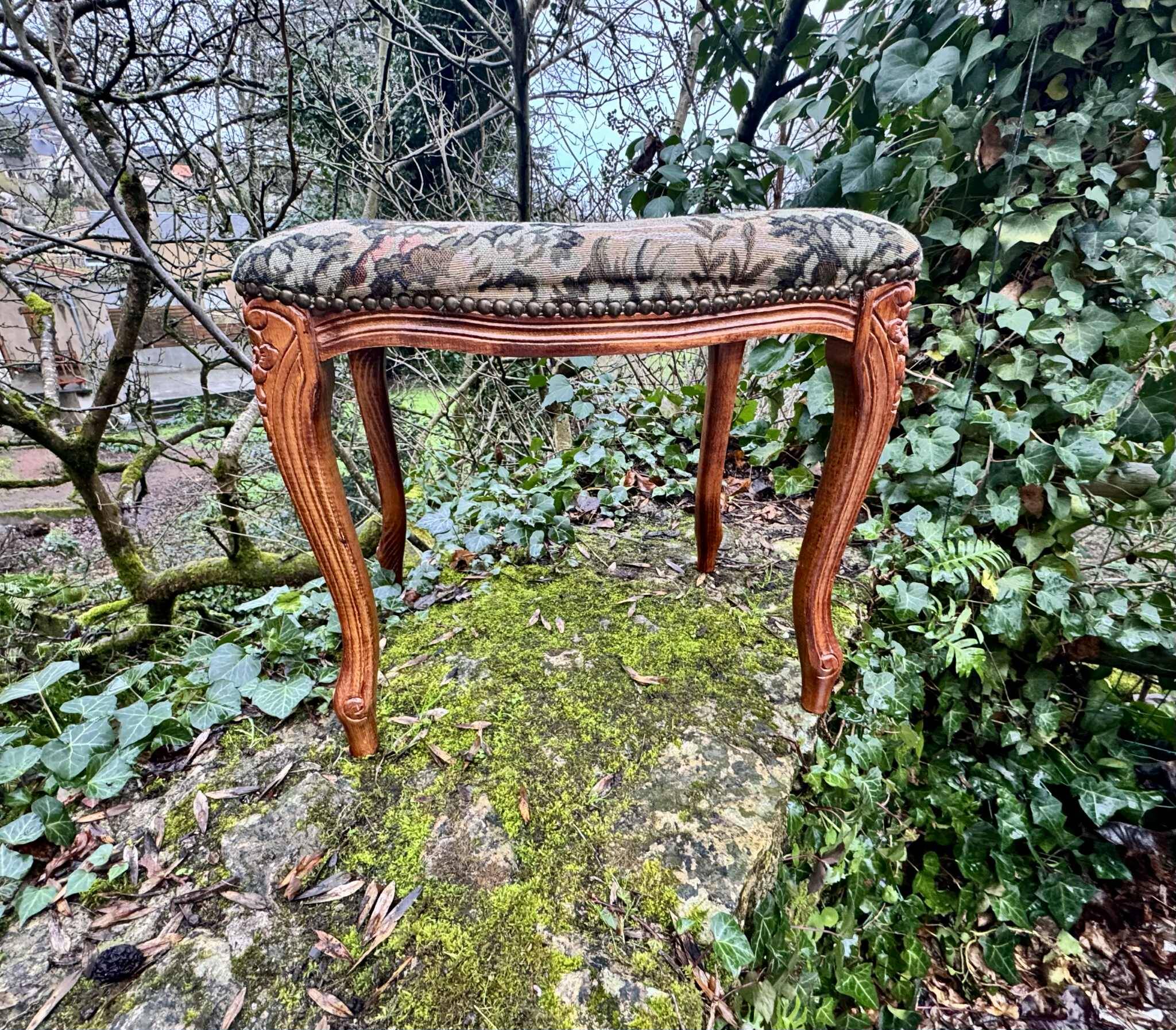 Large antique footrest in the Louis XV style.