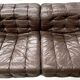 Swiss dark brown patchwork modulair DS-11 sofa by the Desede Design team for DeSede, 1970s