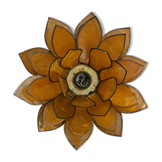 Lampe à poser en nacre et laiton
