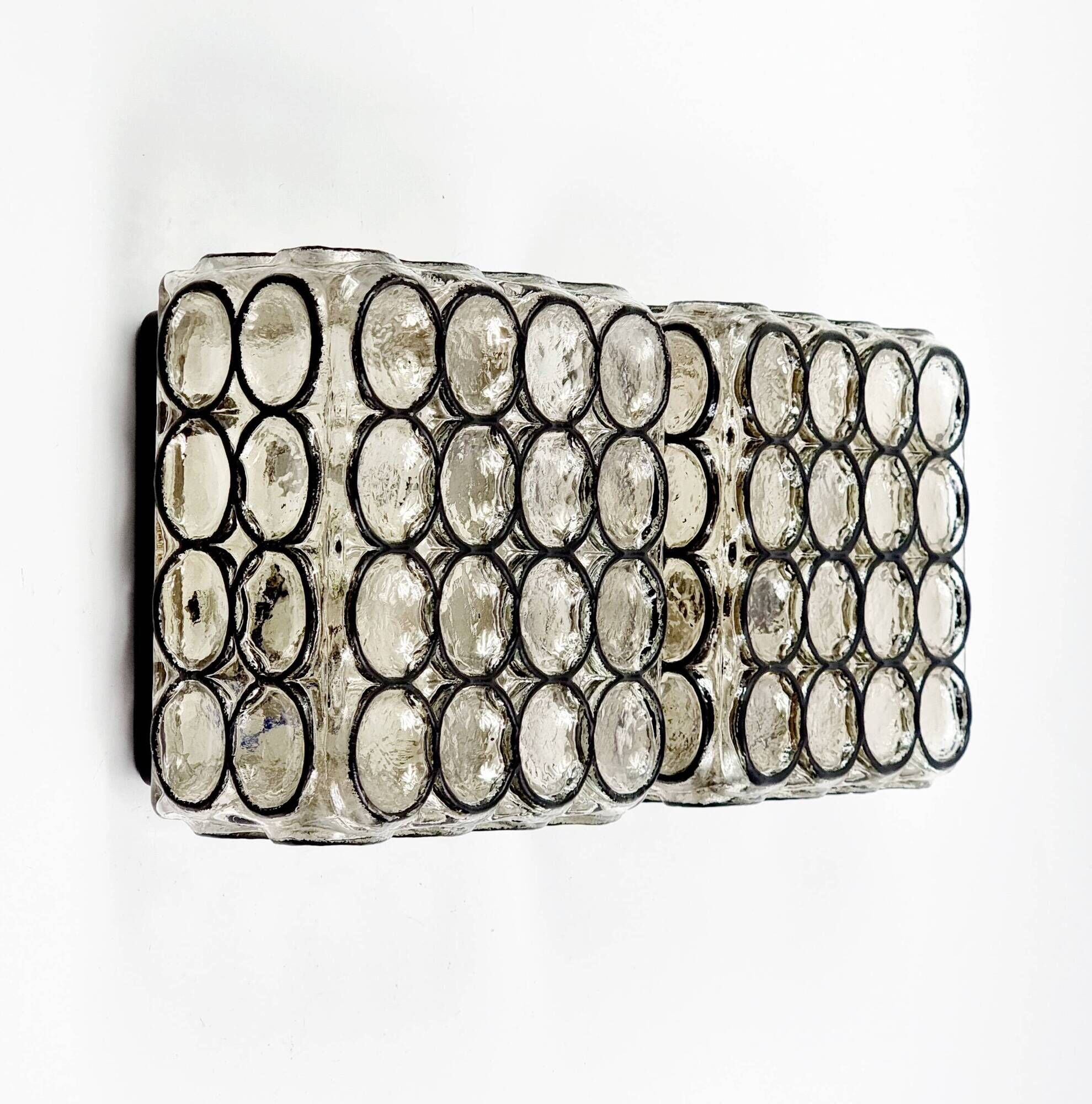 Pair of Mid-Century Glass Wall Lights/Sconces or Ceiling Lights from Limburg, Germany, 1960s