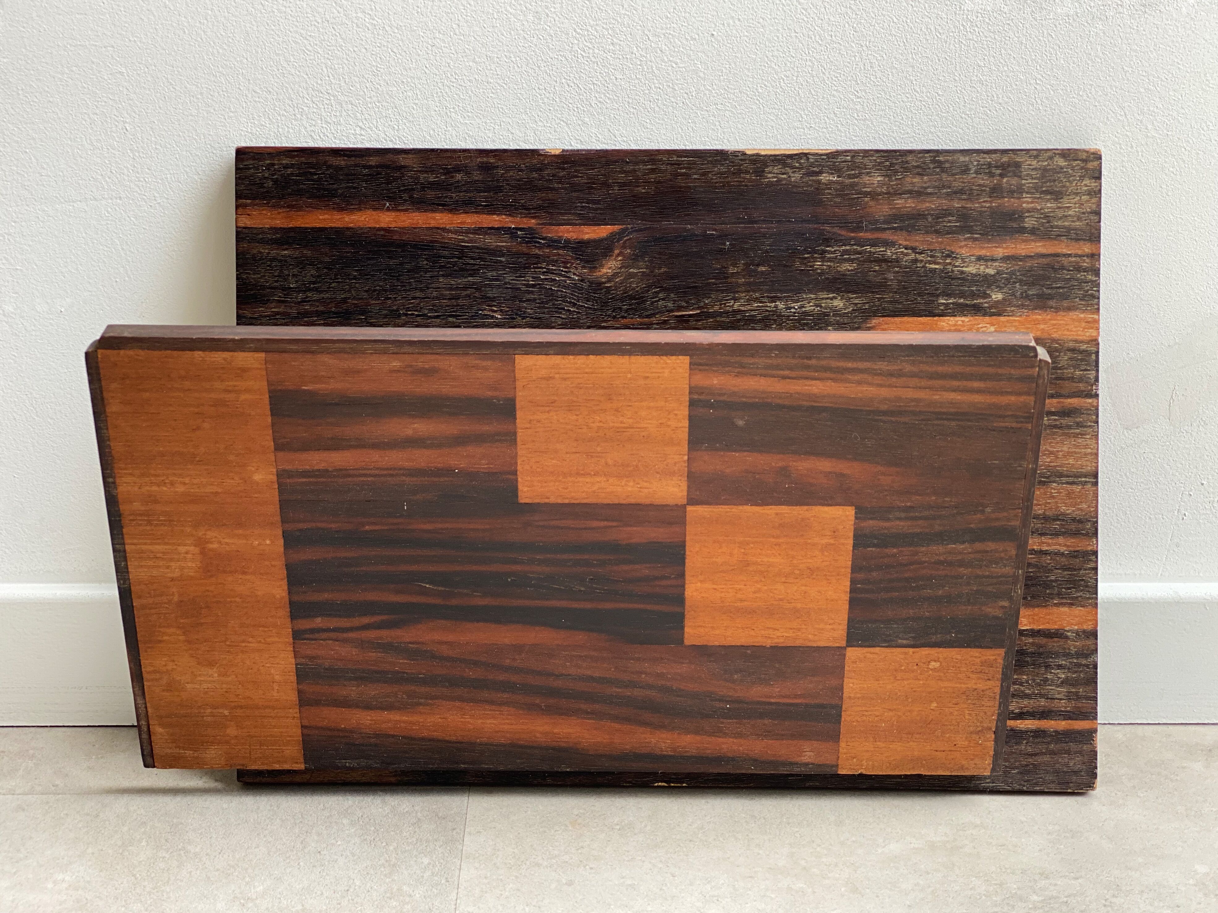 Unique art deco marquetry wall magazine rack / newspaper holder