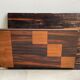 Unique art deco marquetry wall magazine rack / newspaper holder