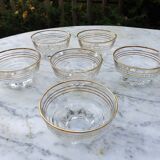 6 golden cut glasses from the 1930s