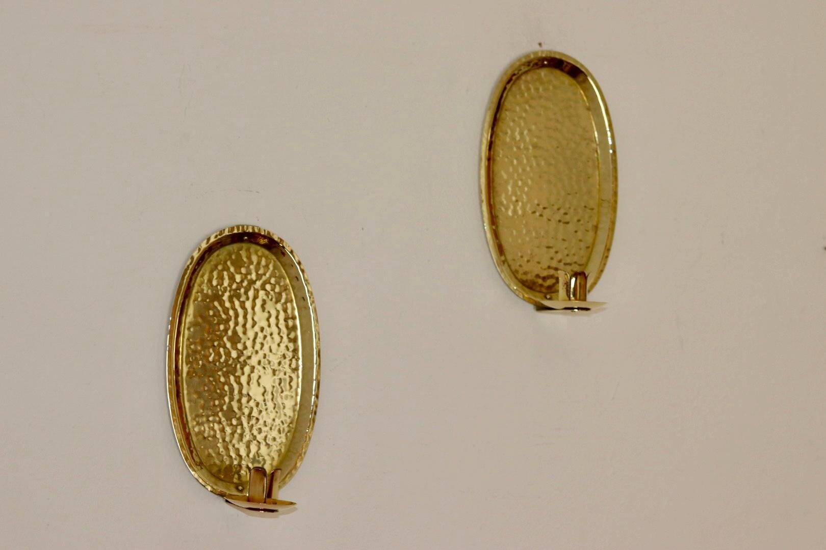 Pair Of Mid Century Swedish Brass Sconces