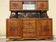 Large buffet with 2 bodies in walnut and marble