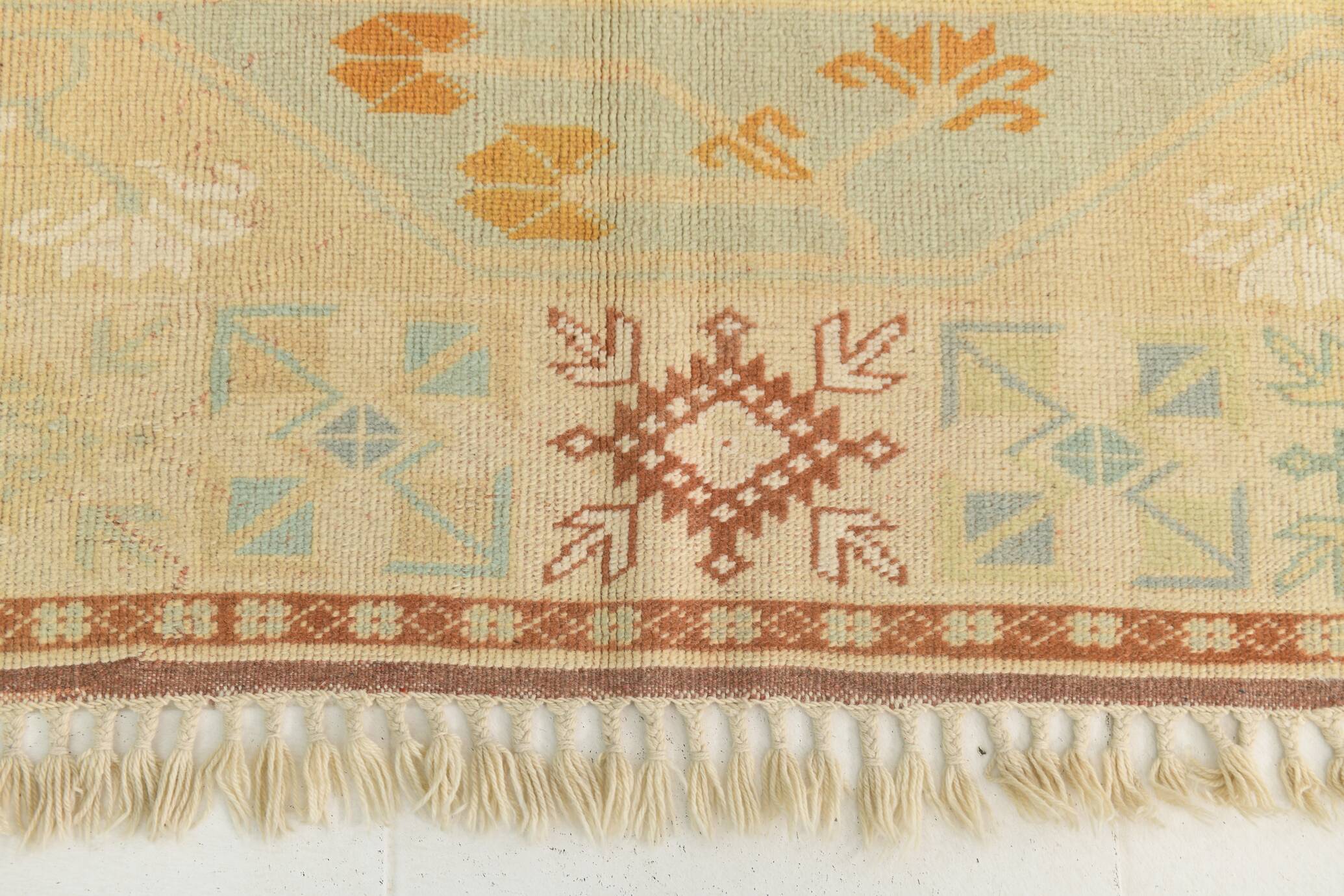 6x9 Terracotta & Cream Vintage Persian Rug, 199x290Cm