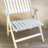 Pair of vintage wooden garden armchairs by r.gleizes