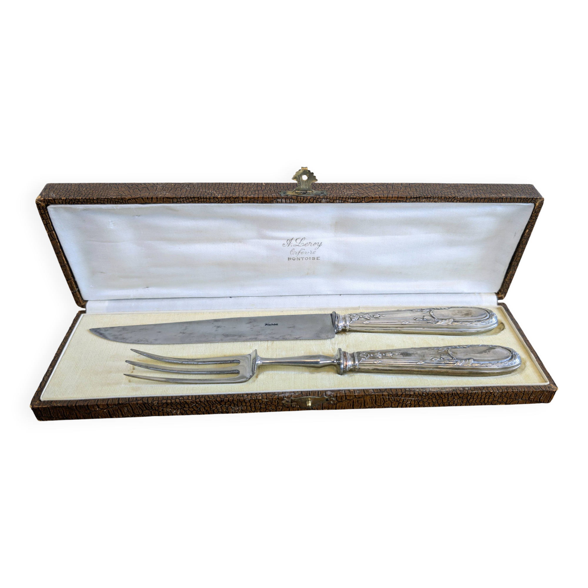 Auguste Leroy Pontoise leg of lamb service – solid silver Minerva