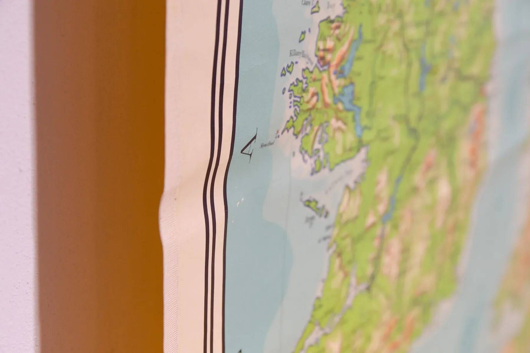 Vintage school maps of the British Isles, educational wall charts, 1960s