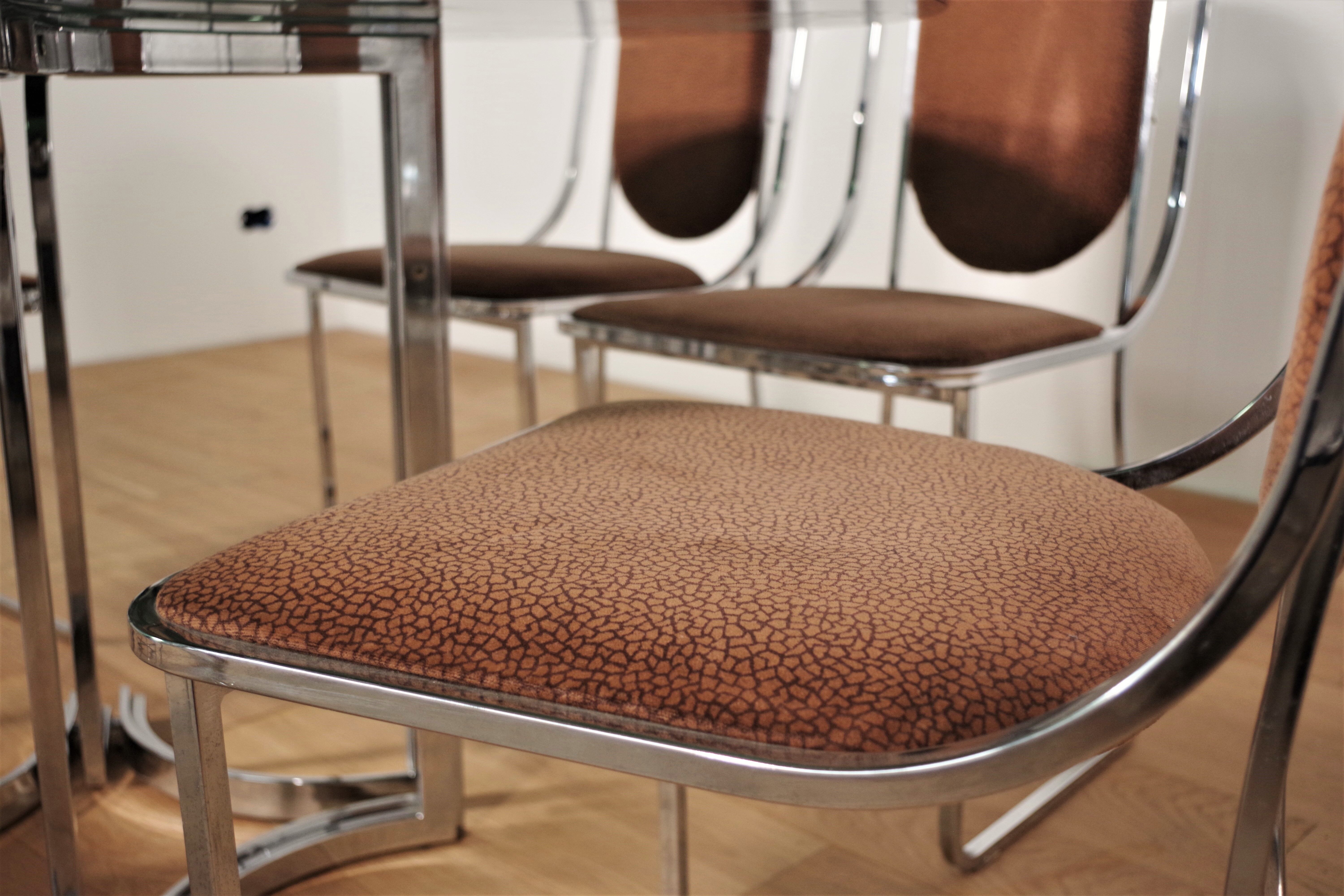 Dining room table and 6 chairs by Alessandro Alpizzi, 1970s, Set of 7