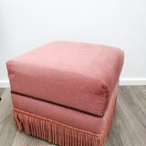 Pink square pouf